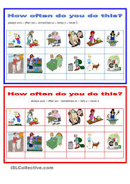 Adverbs Frequency How Often Household Chores Pairwork Esl Teaching Activities Adverb Activities Adverbs