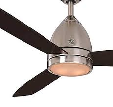Not every flush mount brushed nickel ceiling fan looks the same. Remote Control Included Ge 52 Inch Brushed Nickel Ceiling Fan With Matte White Acrylic Led Shade And 3 Espresso Finish Blades Lighting Ceiling Fans Ceiling Fans Accessories Emosens Fr