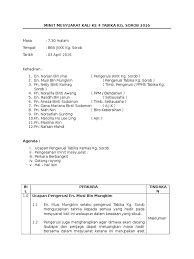 Beberapa diantaranya adalah contoh surat masuk perusahaan, surat masuk dinas, surat masuk niaga, dan beberapa contoh surat lainnya. Minit Mesyuarat Kali Ke 4 Tabika Kg Sorob