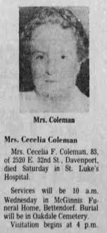 Cecelia F. Bailey Coleman (1889-1972)