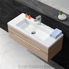 Incredible modification of space makes art nouveau as another option for modern bathroom design you should imagine blooming garden. Modern Bathware Bathroom Art Design White Wall Hung Basin Vanity Unit Side Solid Surface Artificial Stone Cabinet Basin From China Stonecontact Com