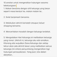 Jan 02, 2020 · hubungan yang baik dan sikap ambil berat yang kita amalkan dengan jiran membolehkan kita berasa tenteram dan selamat sepanjang masa. Malayfoodhunter Ø¹Ù„Ù‰ ØªÙˆÙŠØªØ± Bagaimana Hendak Mengukuhkan Hubungan Silaturrahim Antara Keluarga Kadang2 Adakalanya Saudara Sendiri Pun Kita Tak Kenal Kalau Terjumpa Kat Tepi Tengah Jalan Pun Kita Tidak Tahu Yang Itu Saudara Kita Ni Adalah