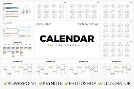 Calendar 136 Slides 2018 2022 Infographic Infographic Templates Presentation Design Template