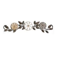 This rectangle wall panel is constructed with a. 38 X 10 Wood And Metal Floral Over The Door Wall Decor Stratton Home Decor Target