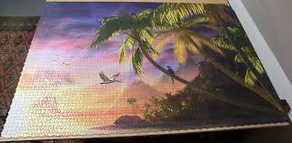 Finished size 75.5 x 108.6. Ravensburger 18000 Piece Puzzle Paradise Sunset Progress Flickr