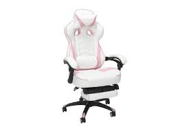 respawn 110 racing style gaming chair reclining ergonomic leather chair with footrest in pink rsp 110 pnk newegg com 椅子 リクライニング フットレスト ゲーマー女子
