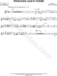 Anakin s theme alto sax sheet music from star wars episode i. Princess Leia S Theme Alto Sax From Star Wars Sheet Music Alto Saxophone Solo In D Major Download Print Sku Mn0103693