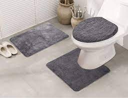 We did not find results for: Amazon Com Elegant Home 3 Piece Bathroom Rug Set Bath Rug Contour Mat Lid Cover Non Slip With Rubber Backing Solid Color Angela Charcoal Kitchen Dining
