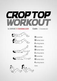 Crop Top Workout By Darebee Darebee Workout Fitness Abs Workout Programs