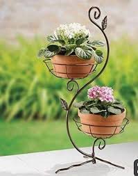 Helix wrought iron plant stand. Gamla Stand Iron
