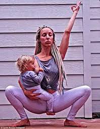 I got vaccinated while pregnant and breastfeeding. Carlee Benear Does Yoga Headstand While Breastfeeding Daughter Express Digest