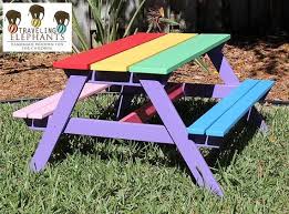 Bright Colorful Toddler Picnic Tables You Pick The Color Kids Picnic Table Toddler Picnic Table Picnic Table