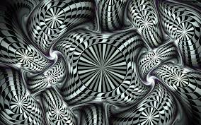 Hypnotic Fractal: Black & White 3D Art HD Wallpaper
