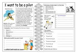Four Skills Worksheet I Want To Be A Pilot Reading Comprehension Worksheets Elementary Reading Reading Comprehension