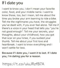 But here's the first lesson of this article: If I Date You I Want To Know You I Don T Mean Your Favorite Color Food And Your Middle Name I Want To Know Those Too But I Mean Tell Me About