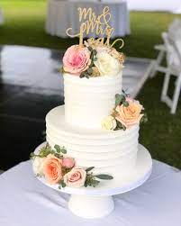 Texture Buttercream 2 Tier Tiered Wedding Cake Wedding Cake Designs Engagement Cake Design