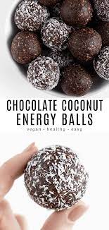 Chocolate Coconut Energy Balls Recipe Healthy Snacks Easy Energy Ball Recipe Healthy Vegan Snacks