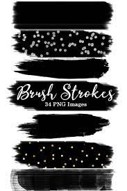 Black Watercolor Brush Strokes Black Paint Clipart Black Etsy Paint Strokes Black Paint Brush Strokes