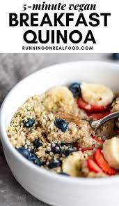5 Minute Breakfast Quinoa Recipe Running On Real Food Recipe Quinoa Recipes Breakfast Quinoa Breakfast Quinoa Recipes