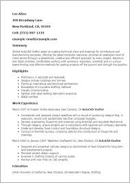 autocad drafter resume template  best