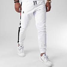 Achetez chez gg jeans votre pantalon de jogging garçon geographical norway blanc molletonné : Ni By Ninho Pantalon Jogging A Bandes Uzi Pt029 Blanc Laboutiqueofficielle Com