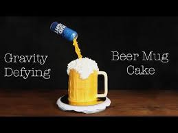 Easy Anti Gravity Beer Cake With Whipped Icing Youtube Beer Mug Cake Beer Cake Anti Gravity Cake