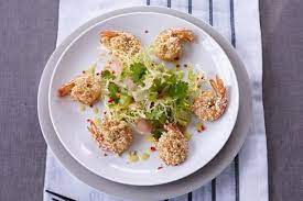 James Martin S Sesame Tiger Prawns Recipe Prawn Recipes Tiger Prawn Recipe James Martin Recipes