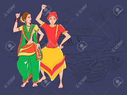 Couple Performing Koli Folk Dance Of Maharashtra India Royalty Free Cliparts Vectors And Stock Illustration Image 98551065 There are six popular folk dances of maharashtra. couple performing koli folk dance of maharashtra india