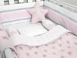 Organic Cotton Cot Bedding Set Sleepy Star Pink Cot Bedding Sets Baby Bedding Sets Baby Bed