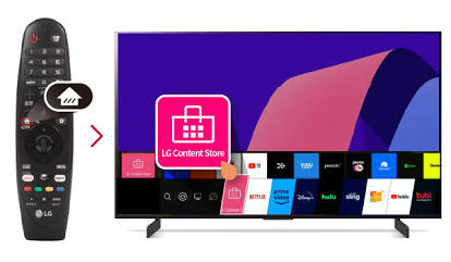 Access the LG Content Store from your TV home menu, AI generated