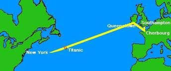 map of titanic route google search
