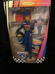 1998 90's 50th anniversary nascar barbie racer collector edition doll pvc figure. Nascar 50th Anniversary Collector Edition Barbie Doll Nrfb Ebay Barbie Dolls For Sale Barbie Dolls Barbie