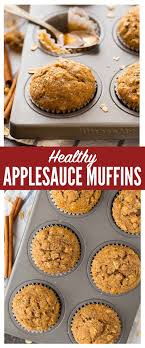 In a separate bowl, whisk together the whole wheat flour, baking powder, baking soda, cinnamon, allspice, nutmeg, and sat. A Delicious And Healthy Recipe For Healthy Applesauce Muffins With Oatmeal Cinnamon An Healthy Muffins For Kids Healthy Applesauce Muffins Applesauce Muffins