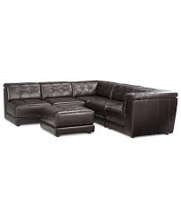 Modern design medium sized sectional sofa with ottoman made with quality thick bonded leather. Stacey Leather 6 Piece Modular Sectional Sofa 3 Armless Chairs 2 Square Corners And Ottoman Leather Modular Sofa Sectional Sofa Couch Leather Sectional Sofas