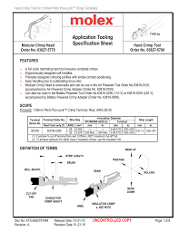 Application Tooling Specification Sheet Modular Crimp Head