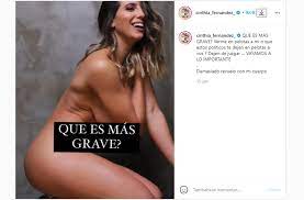 Cinthia Fernández posteó una foto desnuda como parte de su campaña  electoral 