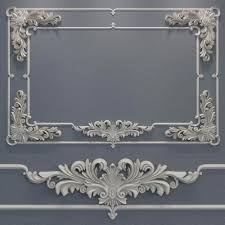 Stucco Molding Frame 6 3d Model Model For Download Cgsouq Com Decorative Plaster Baroque Decor Ceiling Design