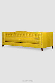 Pearson crescent shaped yellow damask upholstered loveseat sofa. Atticus Sofa In Mont Blanc Citrine Leather Roger Chris Yellow Leather Sofas Sofa Zen Interiors
