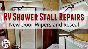 Rv shower base and walls. Rv Shower Stall Repairs New Door Sweeps And Reseal Youtube