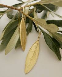 These Leaf Earrings Are An Exact Replica Of An Ancient Olive Tree Leaf Made Of Olive Leaf Earrings Leaf Jewelry Leaf Earrings