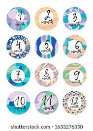 Baby Month Stickers Images Stock Photos Vectors Shutterstock