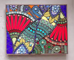 Mosaic Wall Art Abstract Mosaic On Wood Panel Glass Art Mixed Media Original Artwork Floral Pattern Boho Style 20 X 16 X 1 5 Inches Mosaic Wall Art Abstract Mosaic Mosaic Wall