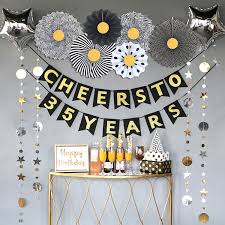 Mar 11, 2020 · silver anniversary theme: Amazon Com 35th Birthday Decorations For Women Or Men By Homond 35th Anniversary Decorations 35th Bday Decorations Cheers To 35 Years Banner 35 Birthday Decor 35 Years Old Party Favors Supplies Toys Games