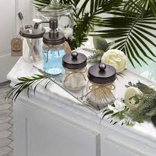 Maybe you would like to learn more about one of these? Mingshanancient 4 Pcs Mason Jar Bathroom Accessories Set Bronze Mason Jar Soap Dispenser 2 Apothecary Jars Toothbrush Holder Rustic Farmhouse Decor Bathroom Home Decor Clearance Countertop Vanity Organize Wayfair