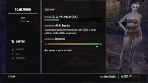 Bastian was my first companion and it took forever to build his rapport.  Ember was my second and it took about a month. Mirri: 1.5 weeks. :  relderscrollsonline