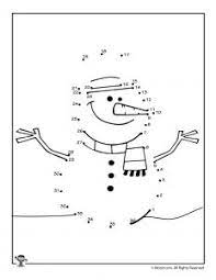 This very cute snowman needs a body. Winter Dot To Dots Activity Pages Woo Jr Kids Activities