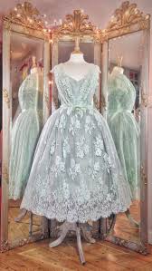 Pale Green French Lace And Silk Tea Length Wedding Dress By Joanne Fleming Design Bohemian Wedding Dress Lace Green Tea Dresses Cocktail Length Dress