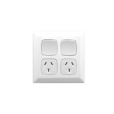 One example of a stacked light switch. White Electric Twin Switch Socket Outlet Prestige 250v 10a Vertical Large Format Size