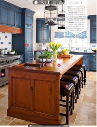 Great Cabinet Color Bm Mozart Blue Contrasting Kitchen Island Kitchen Island With Seating Home Kitchens