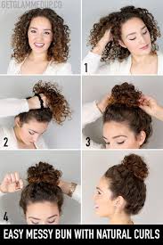 Easy Messy Bun Hairstyle Tutorial For Natural Curls In 2020 Easy Messy Hairstyles Hair Bun Tutorial Messy Bun Curly Hair